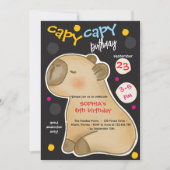 Capy capybara verjaardagsuitnodiging kaart (Voorkant)