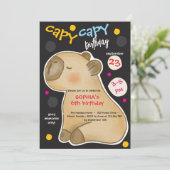 Capy capybara verjaardagsuitnodiging kaart (Staand voorkant)
