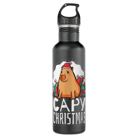 Capy Christmas Capybara  Waterfles (Voorkant)