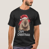 Capy Christmas Santa Hat Pajama Knaagdier T-shirt (Voorkant)