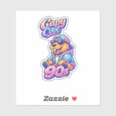 Capy Cool 90s Retro Capybara Sticker (Vel)