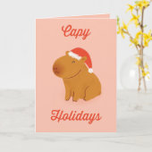 Capy Feestdagen Capybara Christmas Kaart (Gele Bloem)