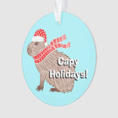 Capy Feestdagen Funny Capybara Christmas Ornament (voorkant)