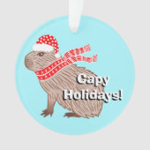 Capy Feestdagen Funny Capybara Christmas Ornament (voorkant)