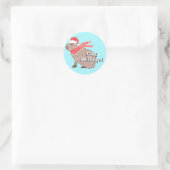 Capy Feestdagen Funny Capybara Christmas Ronde Sticker (Tas)