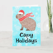 Capy Feestdagen Funny Capybara Santa Hat (Voorkant)