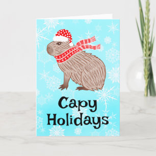 Capy Feestdagen Funny Capybara Santa Hat Kaart