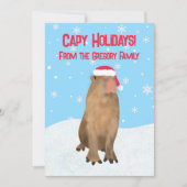 Capy Feestdagen Grappig Schattige Capybara Pun Pri Feestdagenkaart (Voorkant)