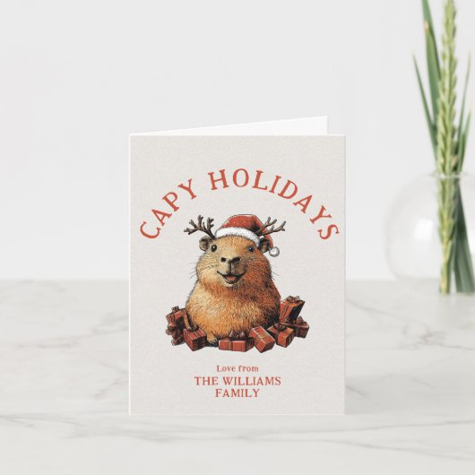 Capy Feestdagen Schattige Capybara Vrolijke kerstf (Voorkant)