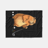 Capy Golf Player Cute Cappy Srts Cartoon Design  Fleece Deken (Voorkant (Horizontaal))