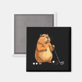 Capy Golf Player Cute Cappy Srts Cartoon Design  Magneet (Voorkant / Achterkant)