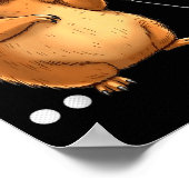 Capy Golf Player Cute Cappy Srts Cartoon Design Poster (Hoek)