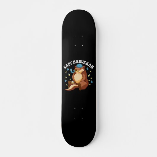 Capy Hanukkah Funny Jewish Capybara Hanukkah Gift Persoonlijk Skateboard (Voorkant)