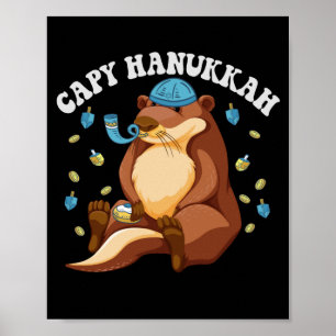 Capy Hanukkah Grappig Joods Capybara Hanukkah Cade Poster