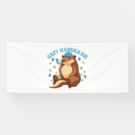 Capy Hanukkah Grappig Joods Capybara Hanukkah Cade Spandoek (Horizontaal)