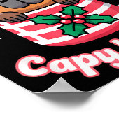 Capy Holidays Cute Capybara Christmas Santa Hat  Poster (Hoek)