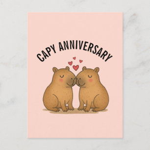 Capy Jubileum Valentijns Cute Capybara Ansichtkaar Briefkaart
