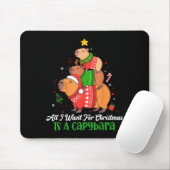 Capy Kerstmis Schattige Capybara Kerstboom Pyjama Muismat (Met muis)