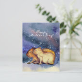 Capy Moederdag Cute Capybara Baby & mam Custom Briefkaart (Staand voorkant)
