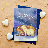 Capy Moederdag Cute Capybara Baby & mam Custom Briefkaart