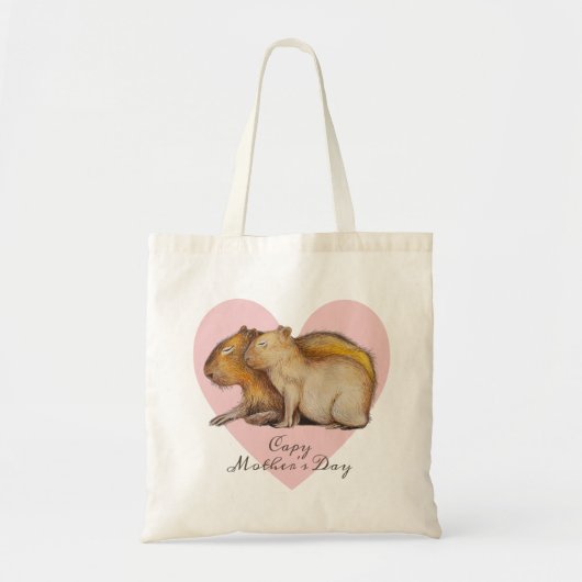 Capy Moederdag Cute Capybara Baby & mam Custom Tote Bag (Voorkant)