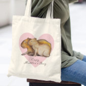 Capy Moederdag Cute Capybara Baby & mam Custom Tote Bag