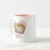 Capy Moederdag Cute Capybara Baby & mam Custom Tweekleurige Koffiemok (Voorkant links)