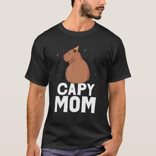 Capy Mom Capybara knaagdier Capybaras schattig die T-shirt (Voorkant)