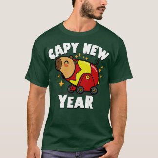 Capy Nieuwjaar Schattige Kawaii Capybara Nieuwjaar T-shirt