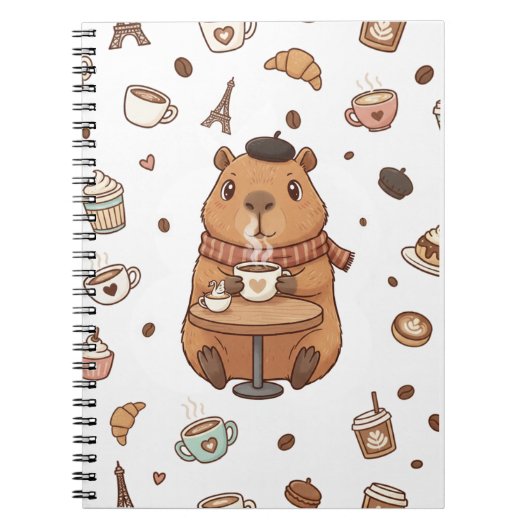 Capy-Paris: A Cozy Sip of Calm Notitieboek (Voorkant)