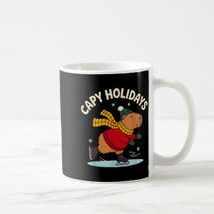 Capy Vakantie Ijs Schaatsen Capybara Grappige Kers Koffiemok