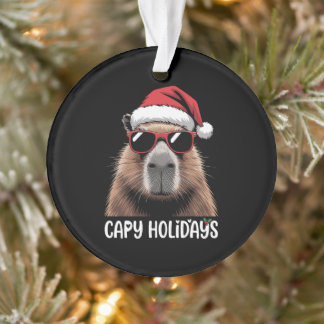 Capy Vakantie Kerstmis Capybara Kerstman Hoed Ornament