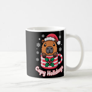 Capy Vakantie Mooie Capybara Kerstman Hoed Koffiemok