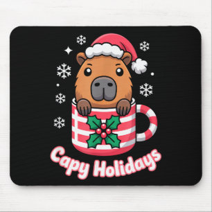 Capy Vakantie Mooie Capybara Kerstman Hoed  Muismat