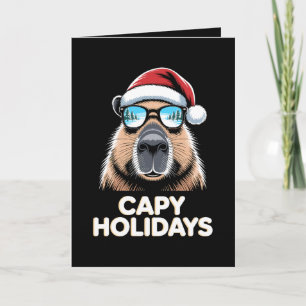 Capy Vakanties Kerstmis Capybara Zonnebril Kerstma Kaart