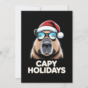 Capy Vakanties Kerstmis Capybara Zonnebril Kerstma Kaart