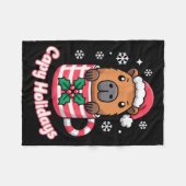 Capy Vakanties Schattige Capybara Kerstman Hoed Fleece Deken (Voorkant (Horizontaal))