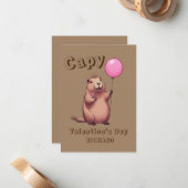 Capy Valentijnsdag Capybara Classroom Notitiekaartje (Voorkant / Achterkant in situ)