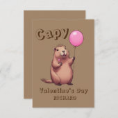 Capy Valentijnsdag Capybara Classroom Notitiekaartje (Voorkant / Achterkant)