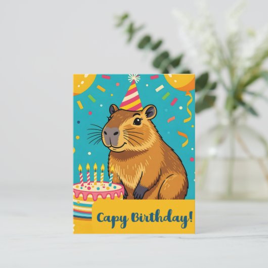 Capy Verjaardag Briefkaart (Staand voorkant)