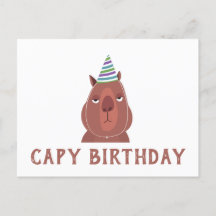 "CAPY VERJAARDAG" Capybara met feesthoed