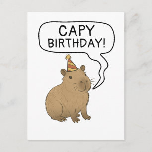 Capy Verjaardag Capybara Pun Liefhebber Ansichtkaa Briefkaart