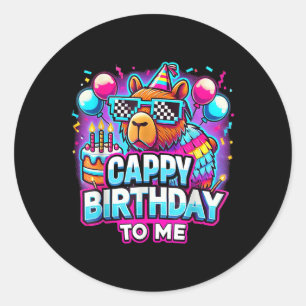 Capy Verjaardag Grappig Cappy Verjaardag voor mij  Ronde Sticker