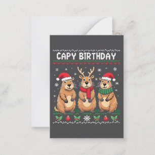 Capy Verjaardag Lelijk Kersttrui Capybara   Notitiekaartje