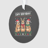 Capy verjaardag lelijke kersttrui Capybara   Ornament (voorkant)