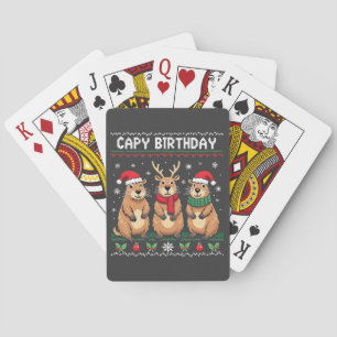 Capy Verjaardag Lelijke Kersttrui Capybara Pokerkaarten
