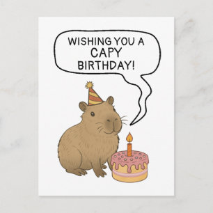 Capy Verjaardag Schattig Handgetekende Capybara Gr Briefkaart