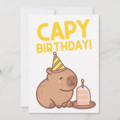 CAPY VERJAARDAG SCHATTIGE CAPYBARA PUN VERJAARDAG FEESTDAGENKAART (Voorkant)
