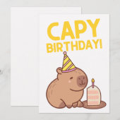 CAPY VERJAARDAG SCHATTIGE CAPYBARA PUN VERJAARDAG FEESTDAGENKAART (Voorkant / Achterkant)