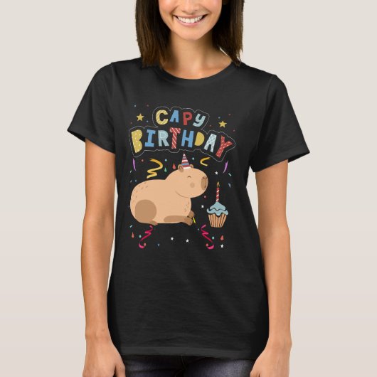 Capy Verjaardag Shirt Funny Capybara Animals Boys  (Voorkant)
